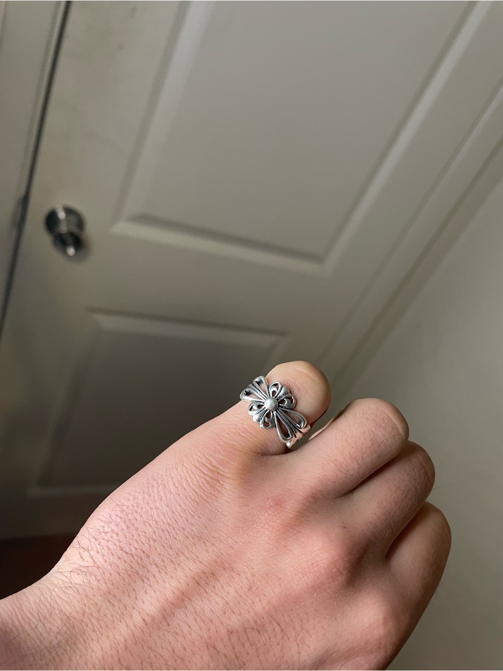 Chrome Hearts Silver Fleur Bow Ring